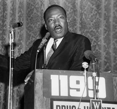 Martin Luther King Jr. with members of Local 1199